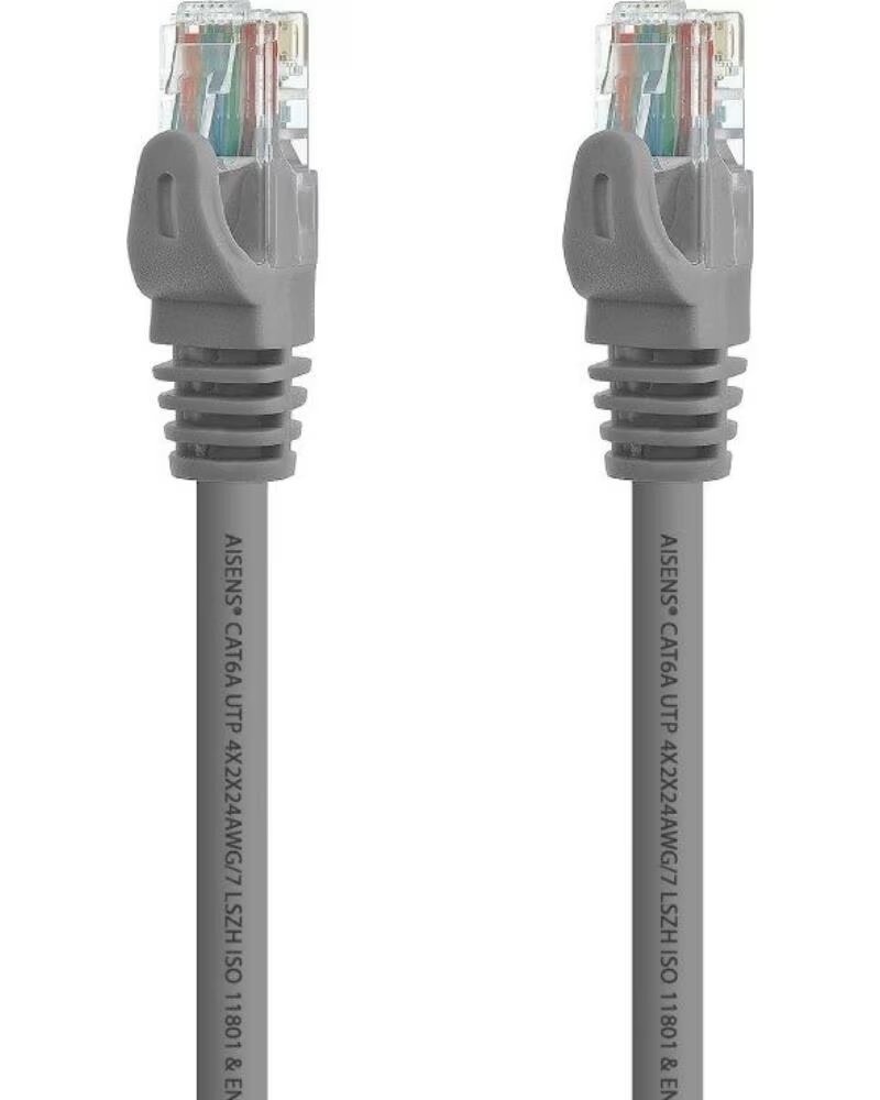 AISENS Cable de Red RJ45 UTP A145-0324 Cat 6A- 25cm- Gris