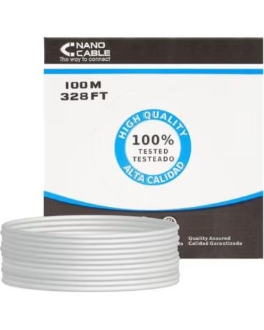 NANO CABLE Bobina de Cable RJ45 FTP Nanocable 10 20 0902 Cat 6- 100m- Gris