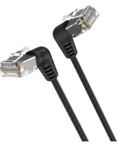 VENTION Cable de Red RJ45 UTP IBOBF Cat 6A- 1m- Cabeza Rotatoria 360º- Negro