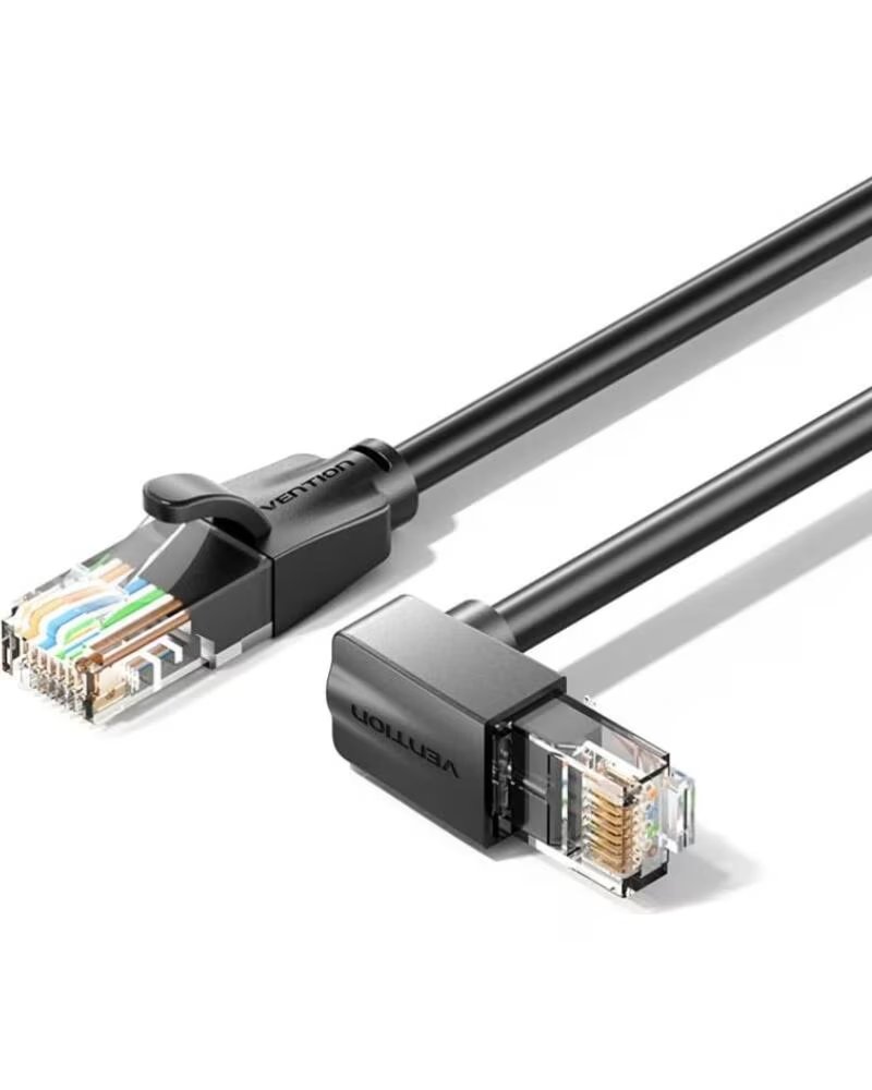 VENTION Cable de Red RJ45 UTP IBVBJ Cat 6- 5m- Acodado 90º- Negro