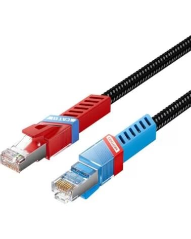 VENTION Cable de Red RJ45 SFTP IKJBF Cat 8- Gaming- 1m- Negro