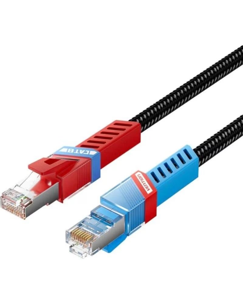 VENTION Cable de Red RJ45 SFTP IKJBF Cat 8- Gaming- 1m- Negro