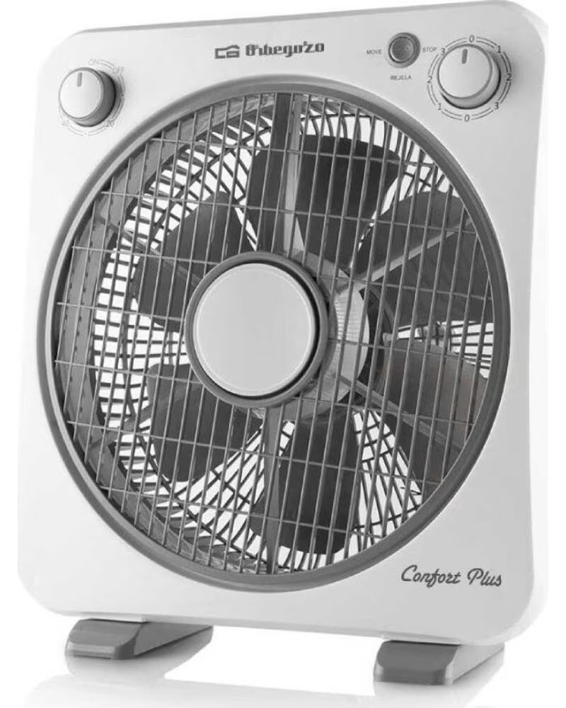 ORBEGOZO Ventilador de Suelo Box Fan BF 0138- 40W- 6 Aspas 30cm- 3 velocidades