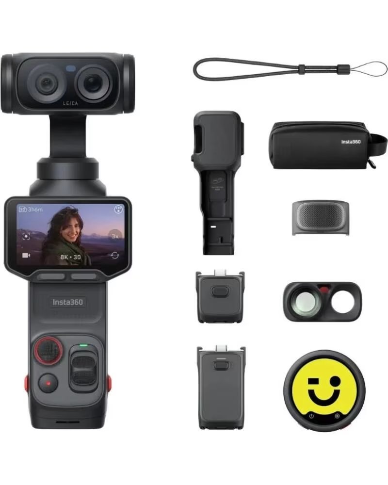 INSTA360 Camara Digital Deportiva Luna Ultra Pack Creador- 8K- Angulo de vision 360º- Negra