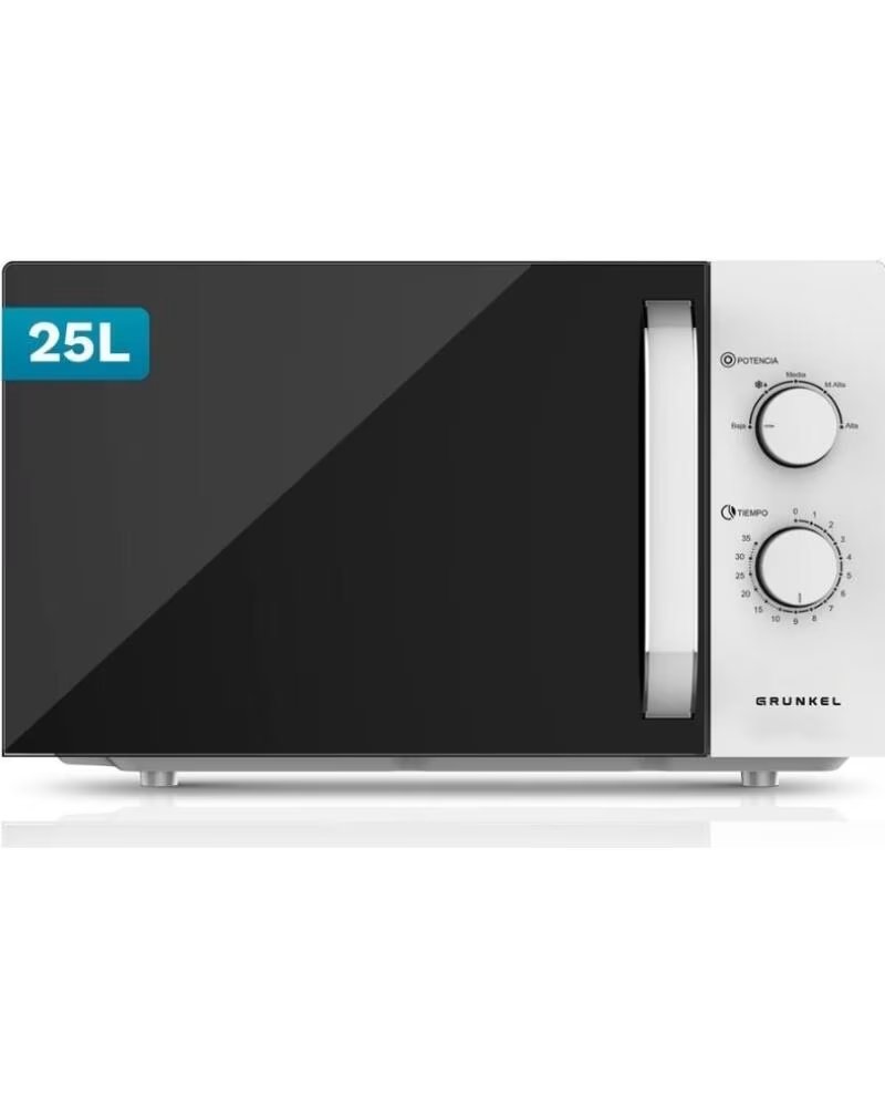GRUNKEL Microondas MW-25EASY- 850W- Capacidad 25L- Blanco