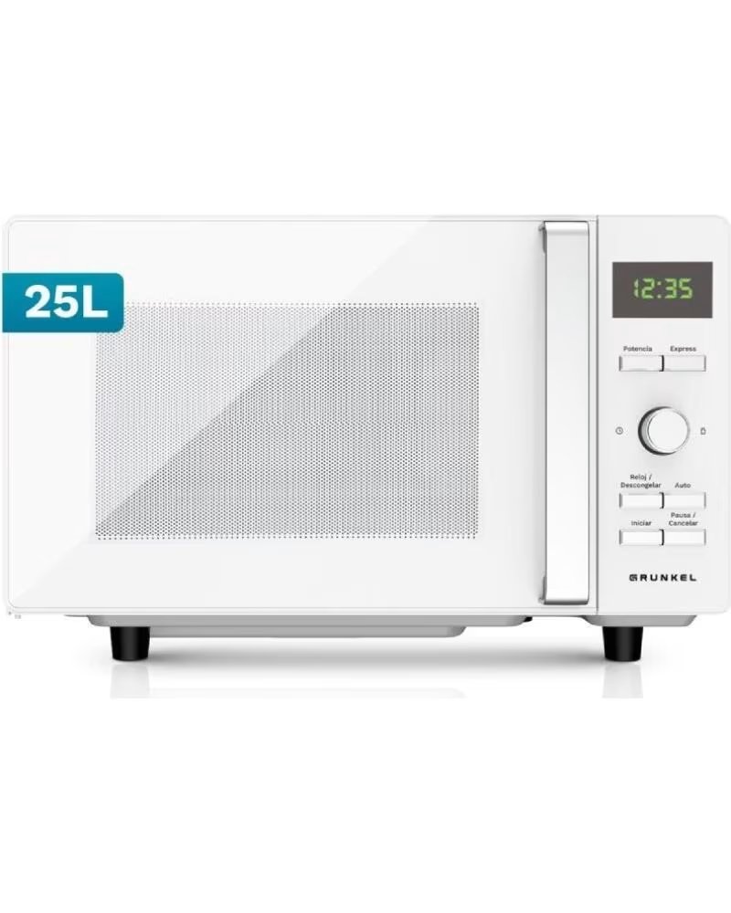 GRUNKEL Microondas MWD-25FLAT- 800W- Capacidad 25L- Blanco