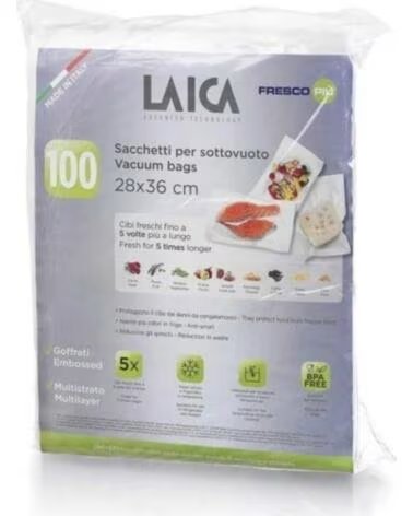 LAICA VT3512 BOLSAS PARA ENVASAR AL VACÍO 28X36 CM 100 UNIDADES