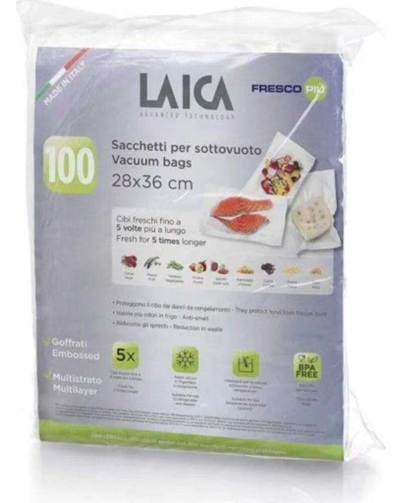 LAICA VT3512 SACCHETTI PER SOTTOVUOTO 28X36 CM 100 PEZZI