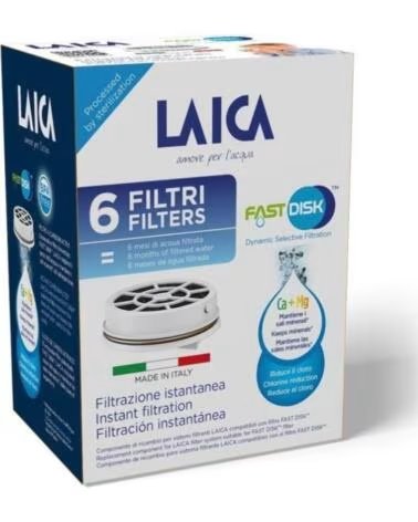 LAICA FILTRO A CARBONE FAST DISK FD06A CONFEZIONE DA 6 UNITÀ COMPATIBILITÀ FLOWN GO