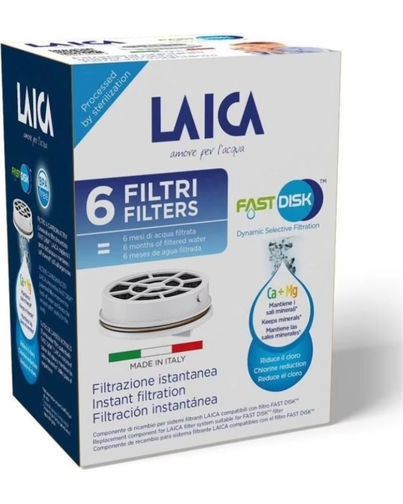 LAICA FILTRO DE CARBÓN FAST DISK FD06A PACK DE 6 UNIDADES COMPATIBILIDAD FLOWN GO
