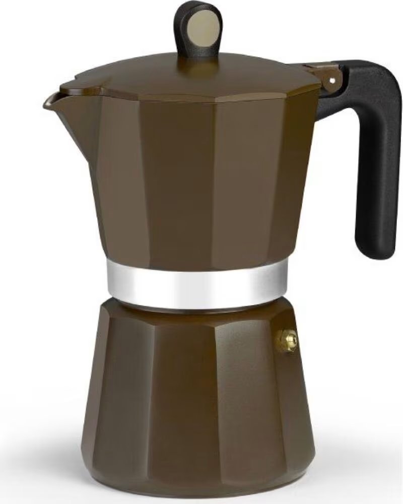 MONIX Cafetera Italiana Induction Cream M671012- 12 Tazas- Marron