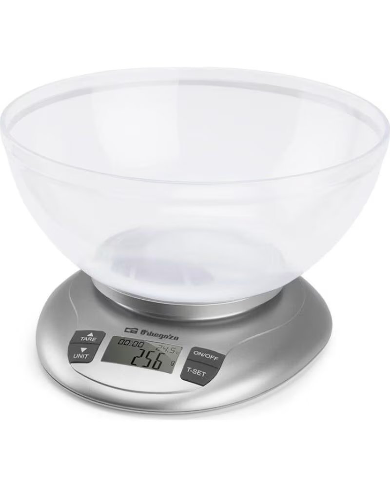 ORBEGOZO Bascula de Cocina Electronica PC 2017 A- hasta 3 5kg- Plata