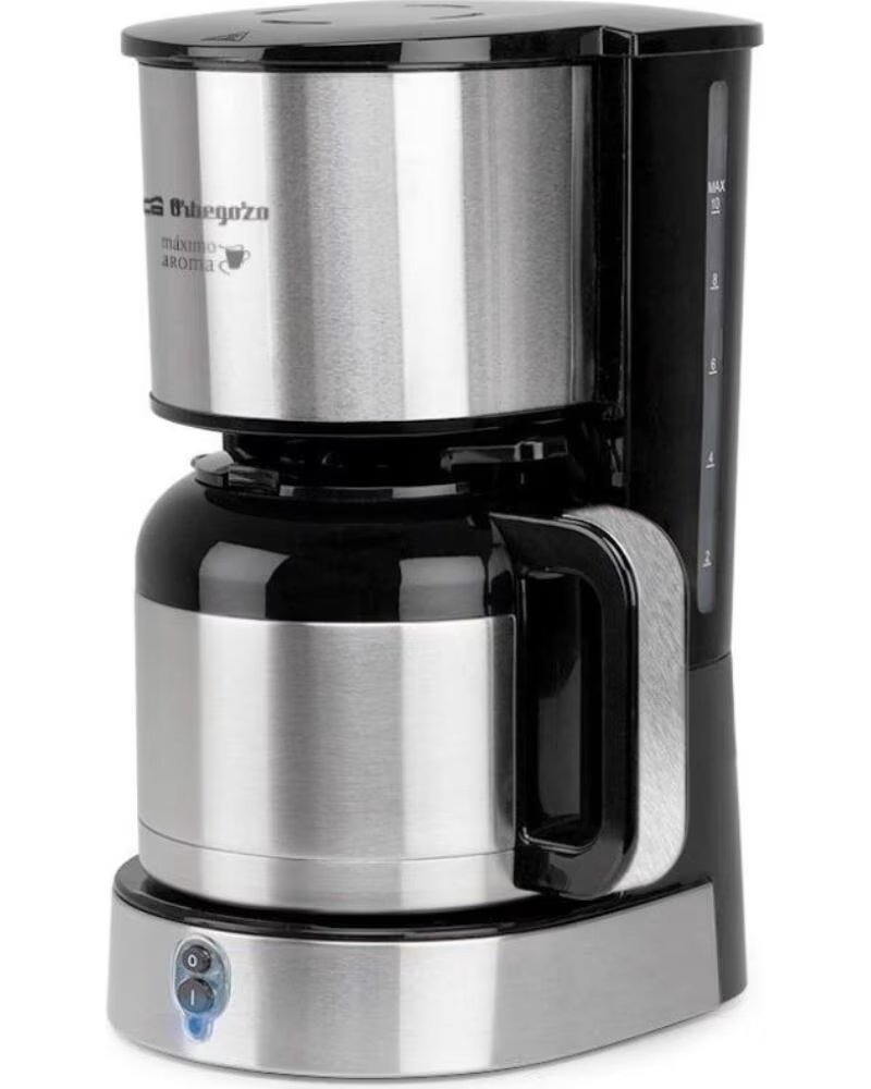 ORBEGOZO Cafetera de Goteo CG 5020- 12 Tazas- Plata