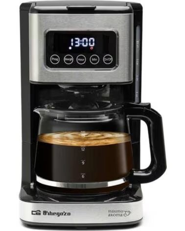 ORBEGOZO Cafetera de Goteo CG 6015- 15 Tazas- Negra