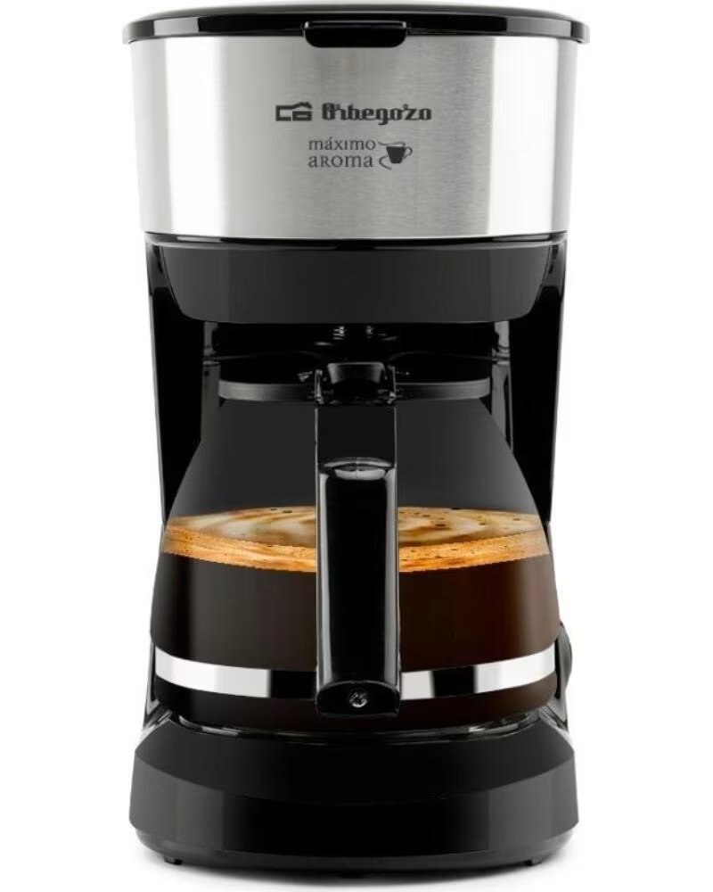 ORBEGOZO Cafetera de Goteo CG 4506- 6 Tazas- Negra y Plata