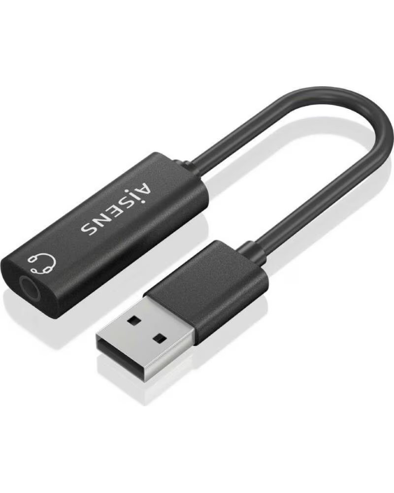 AISENS Tarjeta de Sonido A106-0770- USB Macho - Jack 3 5 Hembra