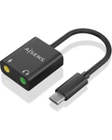 AISENS Tarjeta de Sonido A109-0767- USB-C Macho - 2xJack 3 5 Hembra