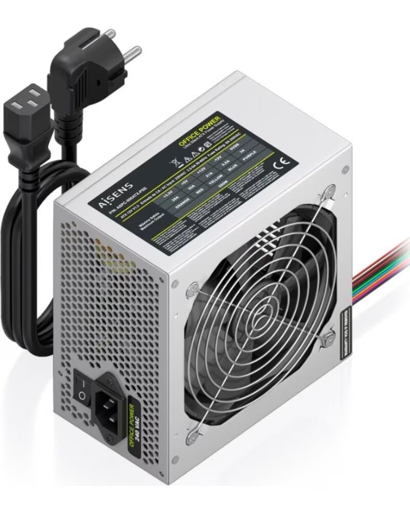 AISENS Fuente de Alimentacion ASPC-500ATX-PSE- 500W- Ventilador 12cm