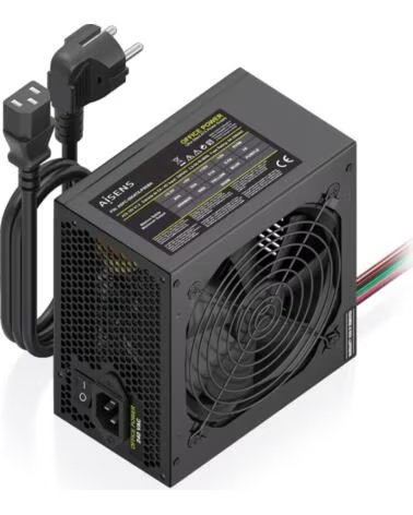AISENS Fuente de Alimentacion ASPC-500ATX-PSEBK- 500W- Ventilador 12cm