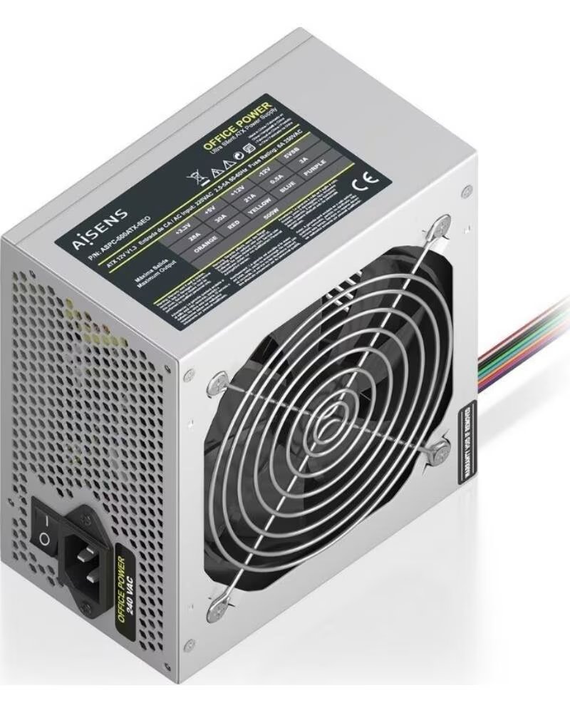AISENS Fuente de Alimentacion ASPC-500ATX-SEO- 500W- Ventilador 12cm