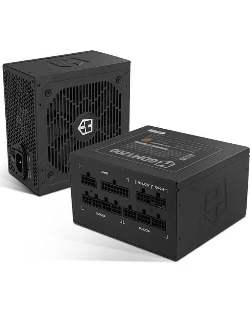 NOX Fuente de Alimentacion Hummer GDM- 1200W- Ventilador 12cm- ATX 3 1- PCIe 5 1- 80 Plus Gold