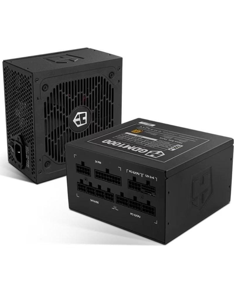 NOX Fuente de Alimentacion Hummer GDM- 1000W- Ventilador 12cm- ATX 3 1- PCIe 5 1- 80 Plus Gold