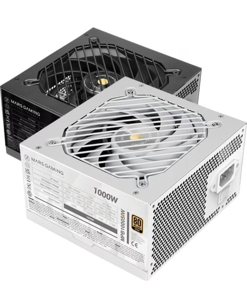 MARS GAMING Fuente de Alimentacion MPB1000SI- 1000W- Ventilador 12cm- 80 Plus Gold