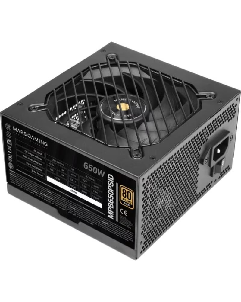 MARS GAMING Fuente de Alimentacion MPB650PSID- 650W- Ventilador 12cm- 80 Plus Gold