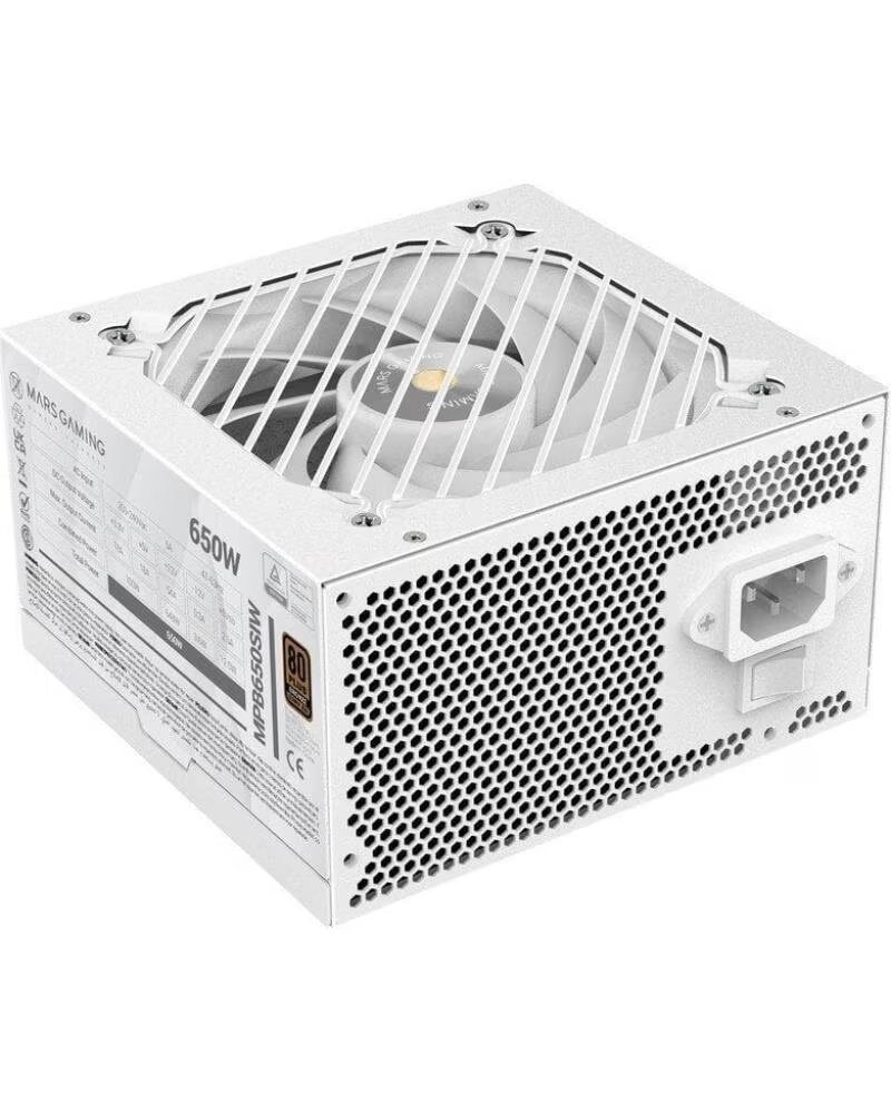 MARS GAMING Fuente de alimentacion 650w mpb650siw extreme silence 80 plus bronze blanco