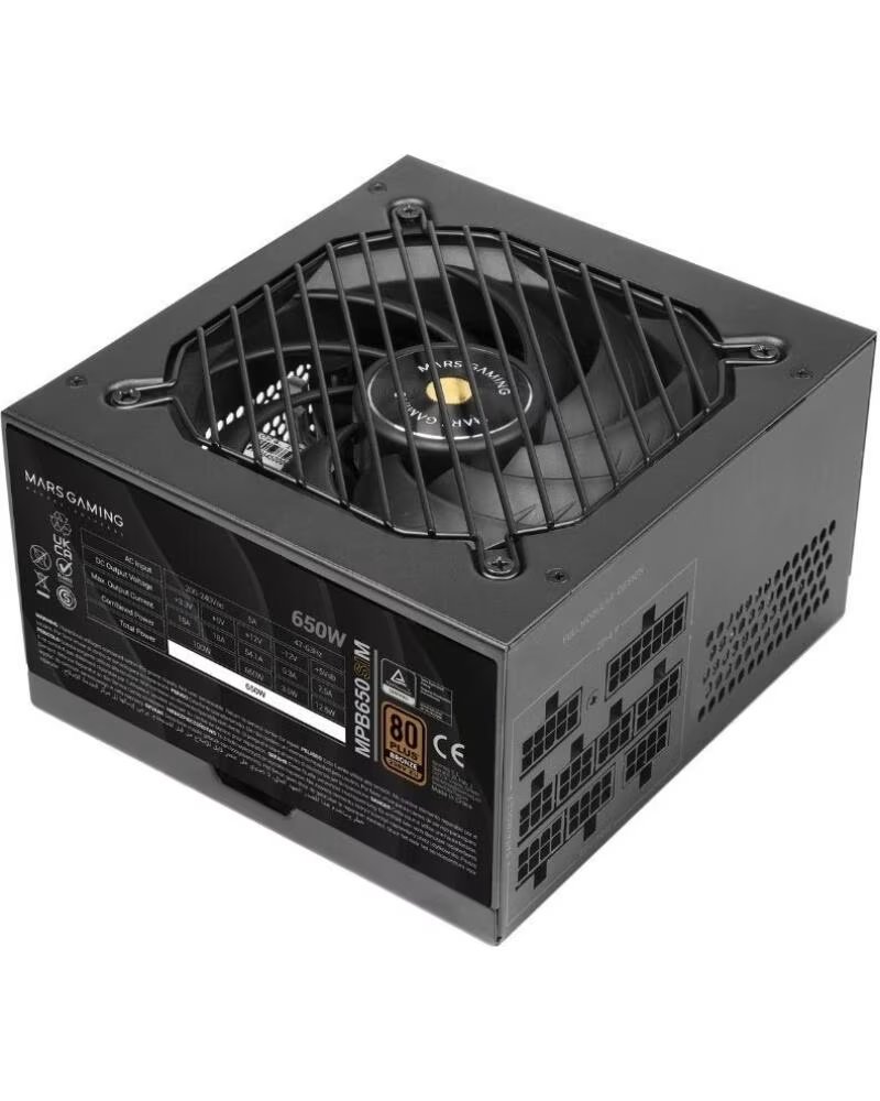 MARS GAMING Fuente de Alimentacion MPB650SIM- 650W- Ventilador 12cm- 80 Plus Bronze