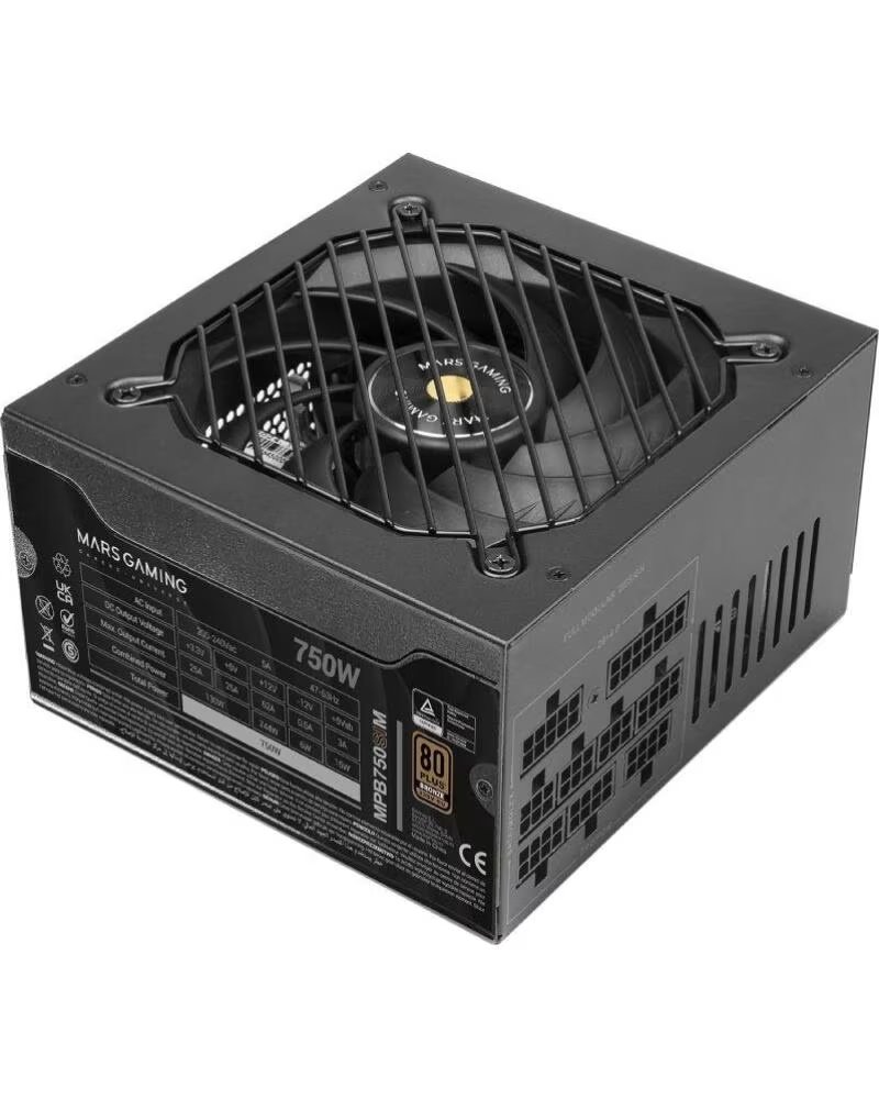 MARS GAMING Fuente de Alimentacion MPB750SIM- 750W- Ventilador 14cm- 80 Plus Bronze