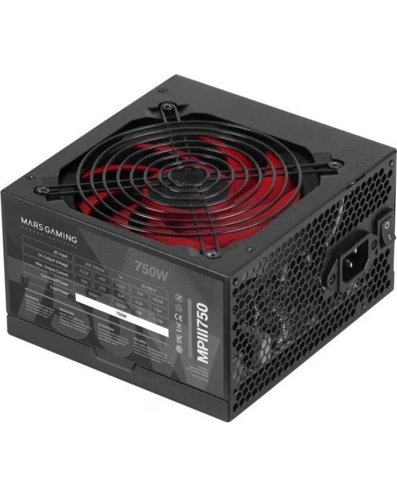 MARS GAMING Fuente de Alimentacion MPIII750- 750W- Ventilador 12cm