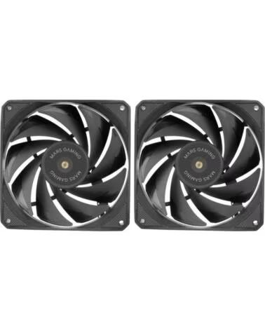 MARS GAMING Pack 2 Ventiladores MF-NCLX2- 12cm