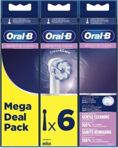 BRAUN Cabezal de Recambio para cepillo Oral-B Sensitive Clean- Pack 6 uds