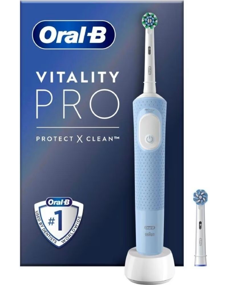 ORAL-B VITALITY PRO ELEKTRISCHE ZAHNBÜRSTE MIT 1 AUFSTECKBÜRSTE BLAU