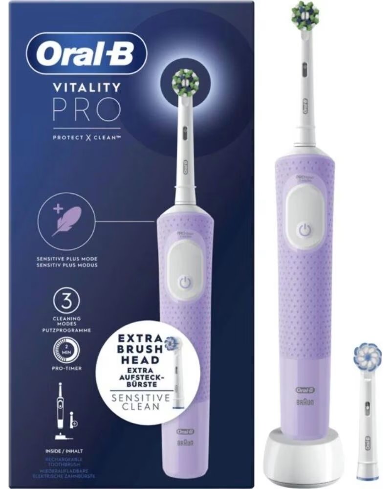 BRAUN ESCOVA DE DENTES ELÉTRICA RECARREGÁVEL ORAL-B VITALITY PRO ROXO