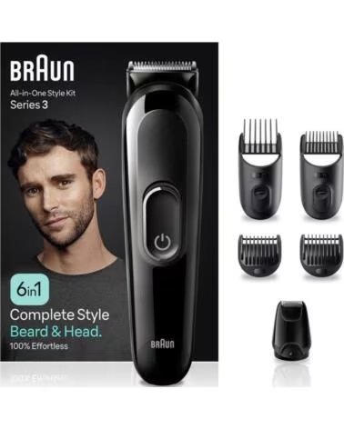 BRAUN Afeitadora All in One 6 en 1 Style Kit Series 3 MGK3410- con bateria- 6 Accesorios
