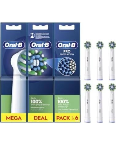 ORAL-B TESTINE DI RICAMBIO PER SPAZZOLINO PRO CROSS ACTION CONFEZIONE DA 6