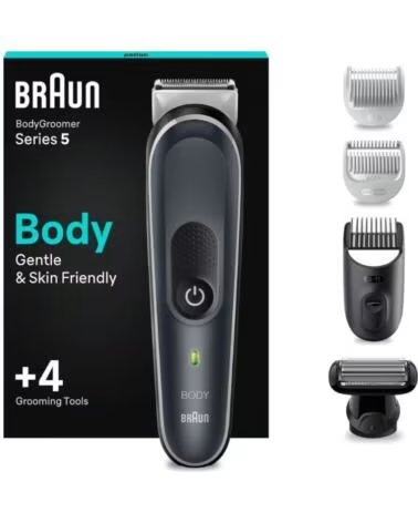 BRAUN Cortapelos BodyGroomer Series 5 BG5360- con Bateria- 4 Accesorios