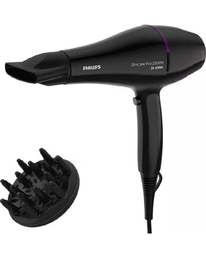PHILIPS Secador Drycare Pro BHD274- 2200W- Negro y Violeta