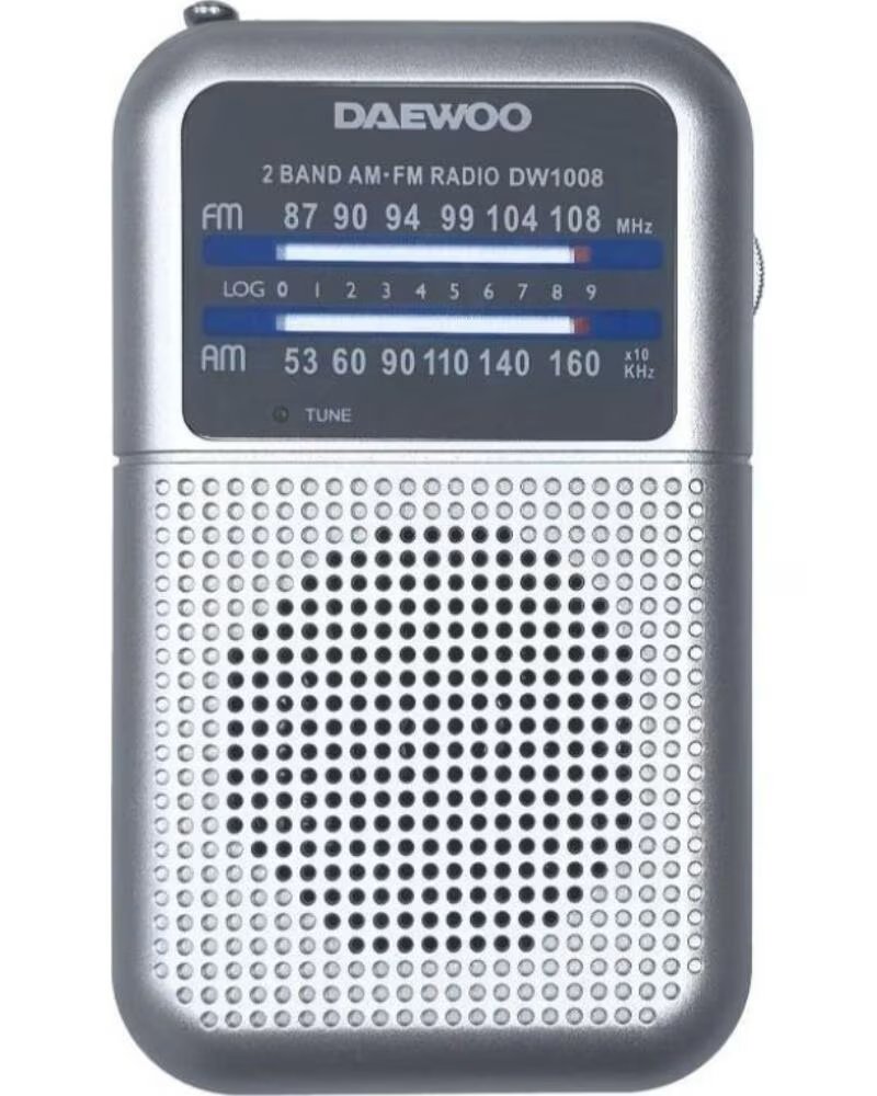 DAEWOO Radio Portatil DW1008- a Pilas- Plata