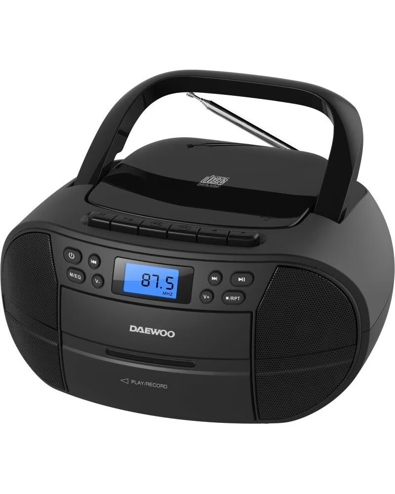 DAEWOO Radio CD DW3014- 4W- a Pilas- con Cable- Negro