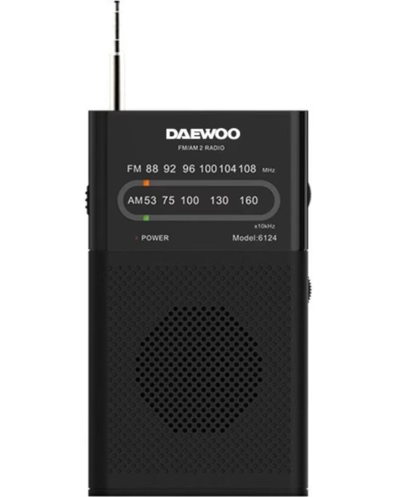 DAEWOO Radio Portatil DW1027- a Pilas- Negra