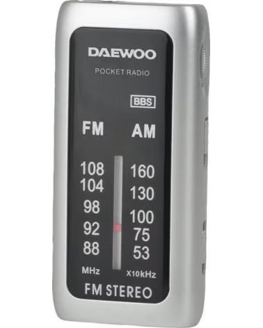 DAEWOO Radio Portatil DW1129- a Pilas- Plata