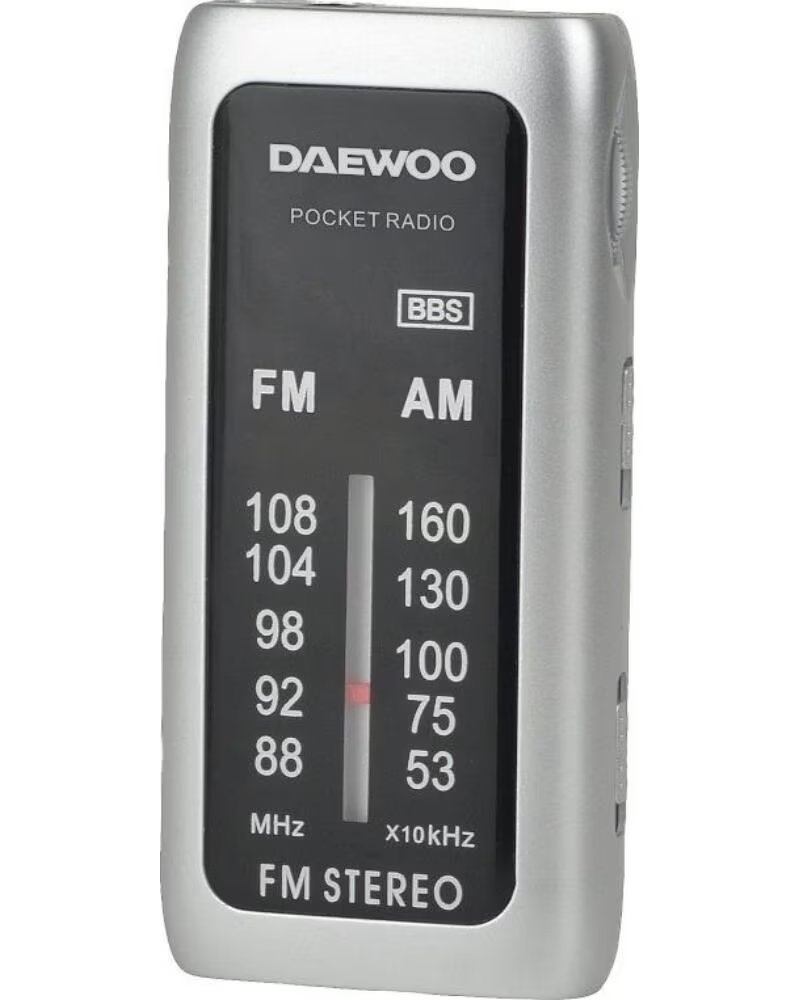 DAEWOO Radio Portatil DW1129- a Pilas- Plata