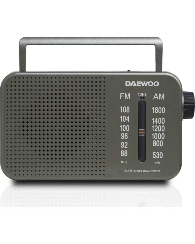 DAEWOO Radio Portatil DW1121-con Cable- a Pilas- Gris