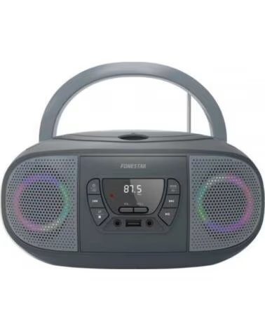 FONESTAR Radio CD BOOM-GO-G- 13W- a Pilas- con Cable- Gris