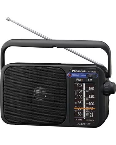 PANASONIC Radio Portatil RF-2400DEG-K- a Pilas- con Cable- Negra