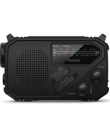 PHILIPS Radio Portatil TAR1609- a Pilas- con Bateria- Linterna- Placa Solar- Negra