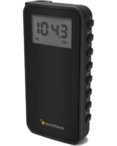 SUNSTECH Radio Portatil RPD23- a Pilas- Negra